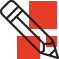 A red and black pencil icon illustrating the concept of SEO-focused content writing.
