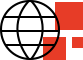 Red and white logo on a black background, representing web development and design services with innovative visuals.